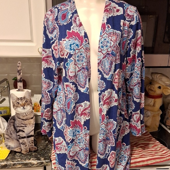 l Womens Chicos Long Sleeve Floral Regular Size Cardigan Top Size 3 - Picture 1 of 3
